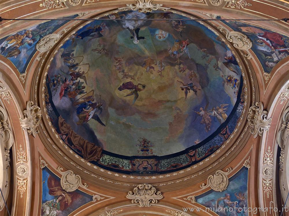 Milan (Italy) - Frescoed dome above the entrance of the Church of Santa Francesca Romana